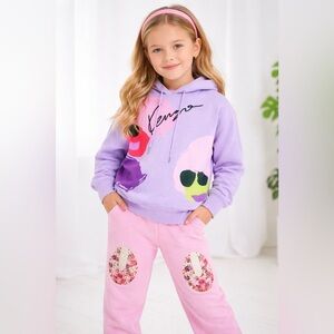 Kenzo Kids Purple Graphic Hoodie